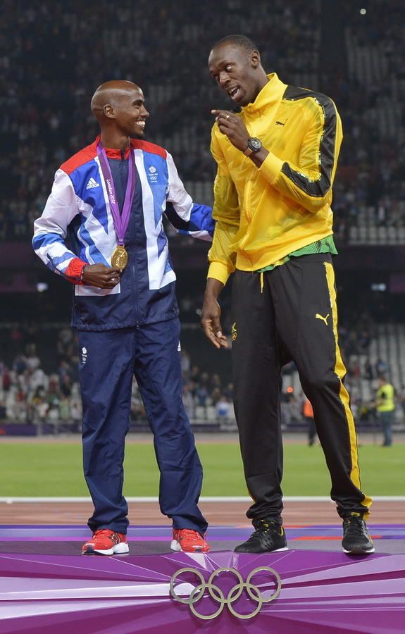 Mo Farah i Usain Bolt. Fot PAP/EPA