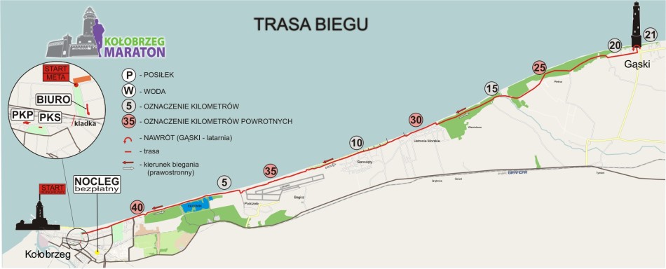 Maraton Kolobrzeg - mapa trasy