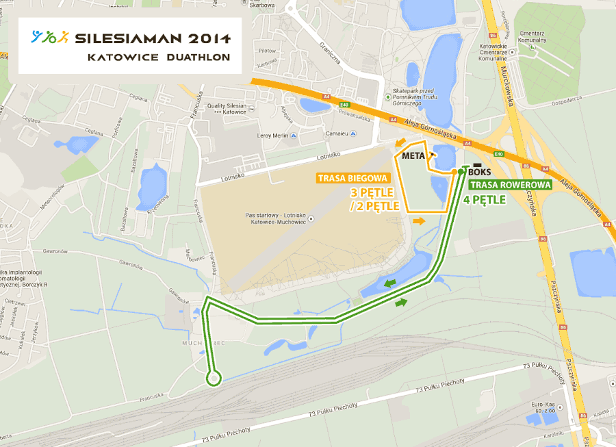 Silesiaman - Duathlon - mapa trasy