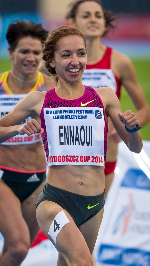 Sofia Ennaoui Polska - 1 m. , bieg 800 m., podczas XIV Europejskiego Festiwalu Lekkoatletycznego w Bydgoszczy. Fot. PAP/Tytus Żmijewski 