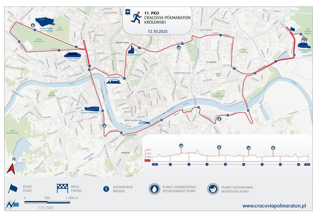Trasa 11. PKO Cracovia Półmaratonu Królewskiego
