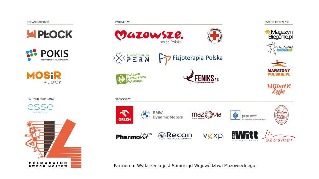 14. Półmaraton Dwóch Mostów tablica sponsorska