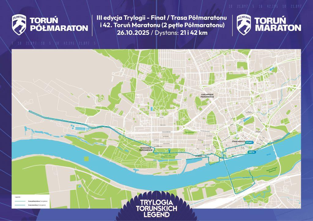 Toruń maraton półmaraton trasa