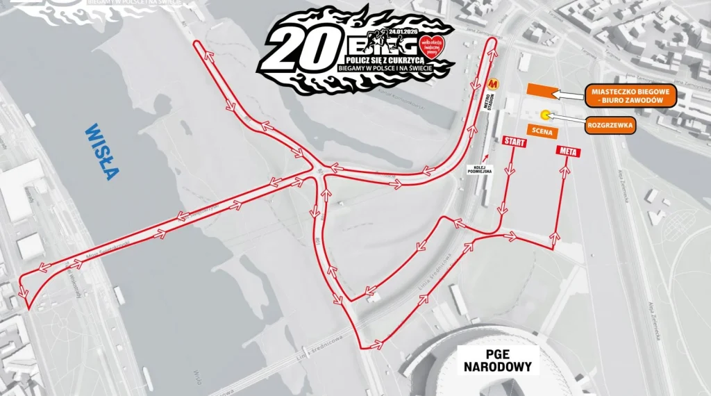 Trasa 20. Biegu Policz sięz Cukrzycą