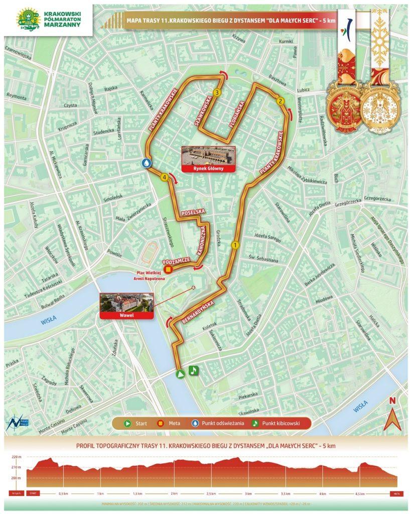 Trasa 11 Krakowskiego Biegu z Dystansem