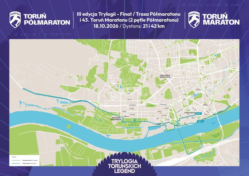 Toruń Maraton Półmaraton 2026 trasa